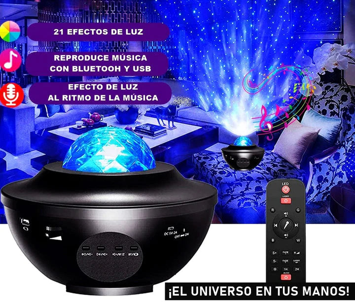 Proyector de Luces Galaxia con Parlante Bluetooth